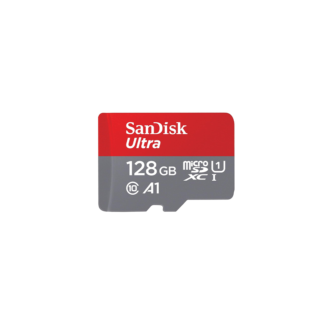 سانديسك الترا 128 جيجا microSDXC UHS-I، 140 ميجابايت/ثانية، بطاقة ذاكرة سانديسك الترا 128 جيجا microSDXC UHS-I، 140 ميجابايت/ثانية، بطاقة ذاكرة